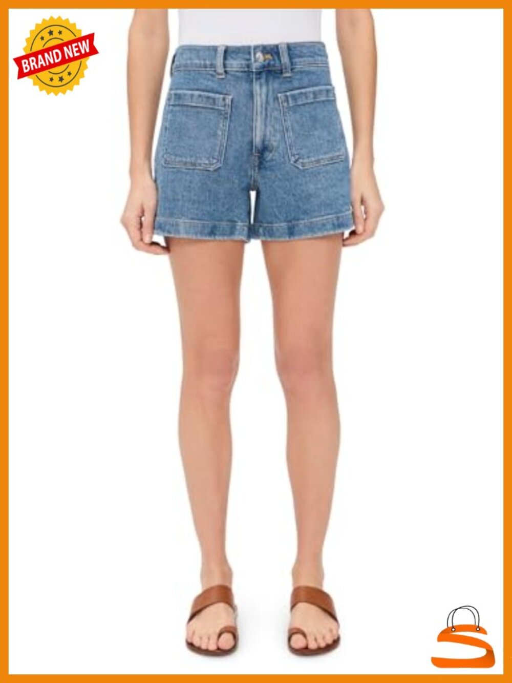 Lightweight Low-Stretch Denim High Rise Jean Shorts